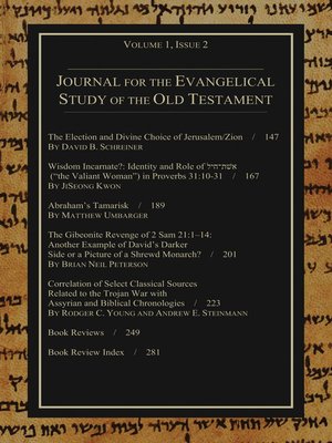 cover image of Journal for the Evangelical Study of the Old Testament, 1.2